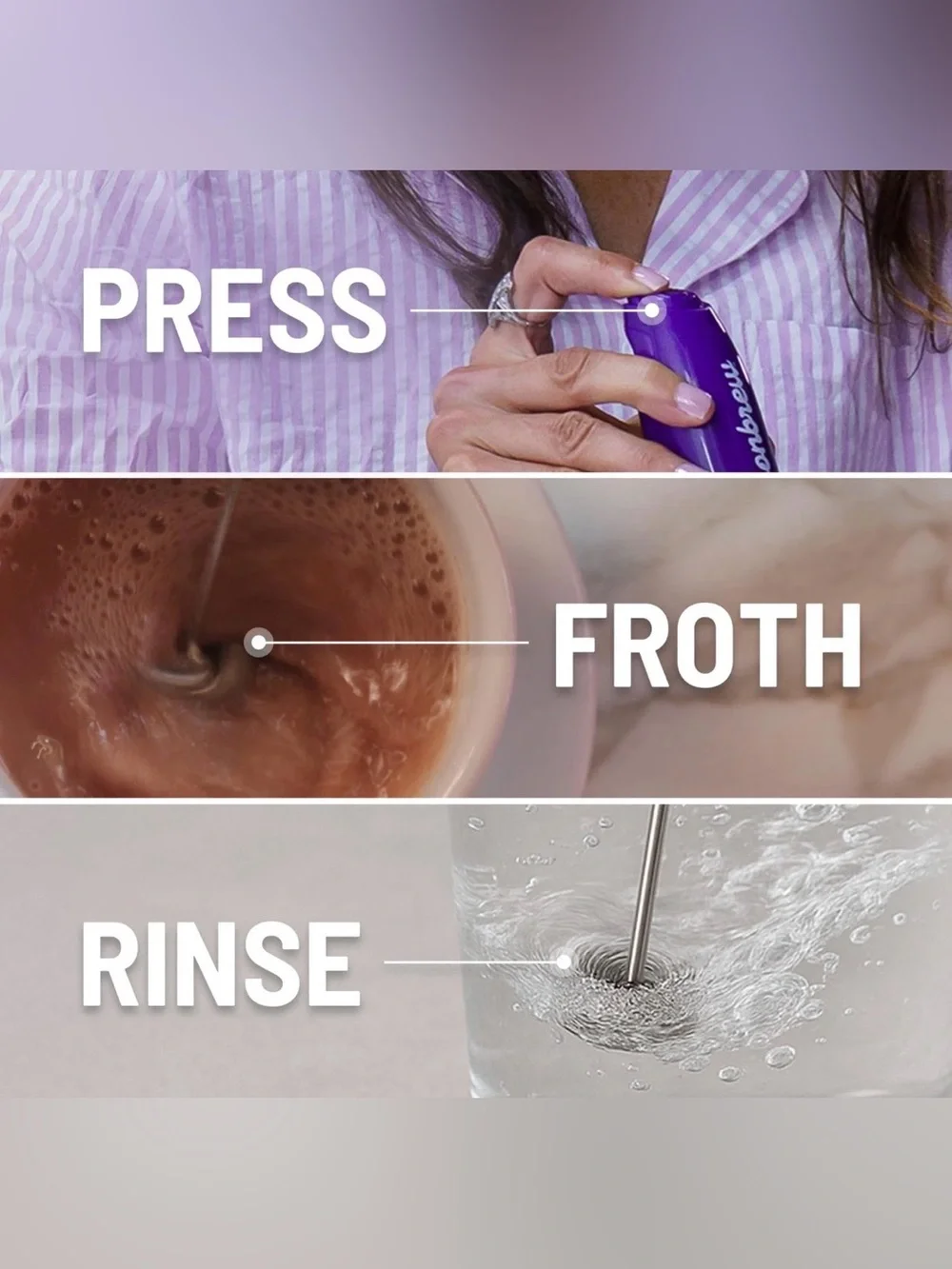 Moonbrew Purple Frother Handheld Milk Frother - Moonbrew